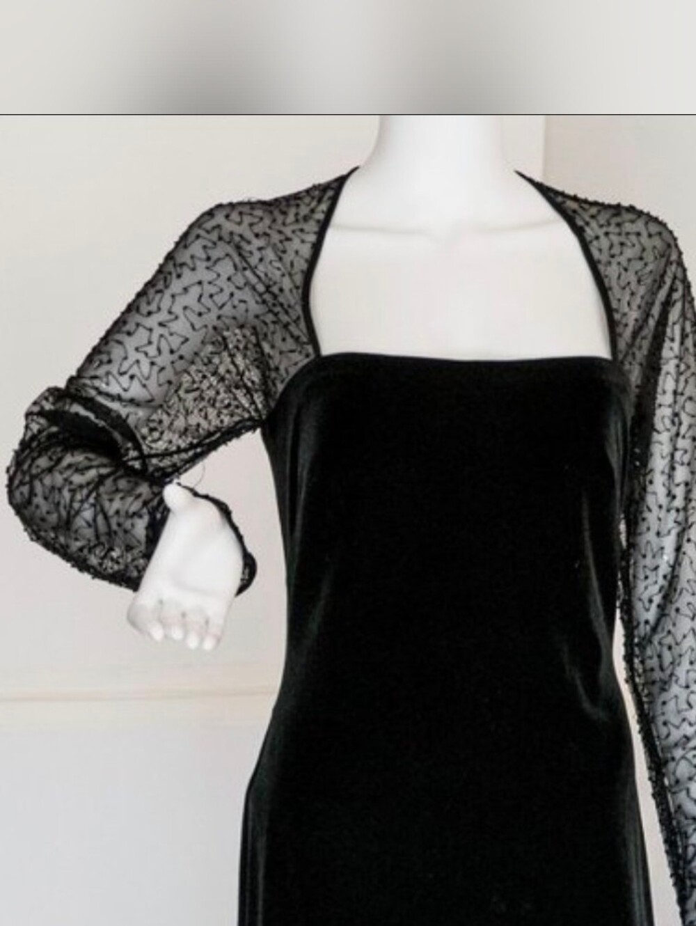 Sequined JS Boutique Black Velvet Dress